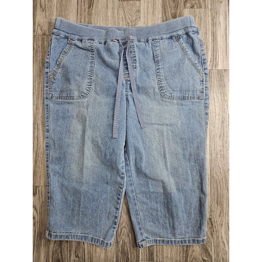 Bandolino‎ Cecilia Shorts Womens 6P Blue Pull On Drawstring Waist Jeans